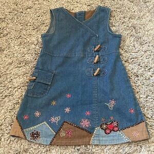 Vintage No Kidding Patchwork Denim Jumper Dress, Size 6